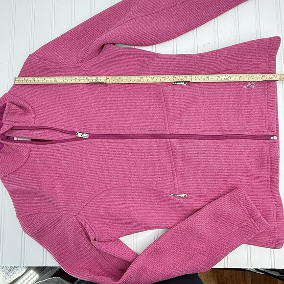 Spyder‎ Core Sweater Full Zip Jacket Medium Hot Pink Zip Pockets Ribbed Women’s - Picture 4 of 6